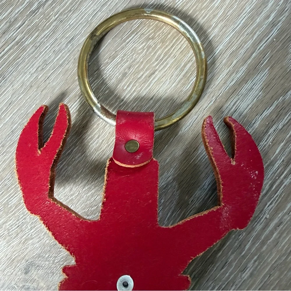 Leather Red Lobster Door Hanger with Bells